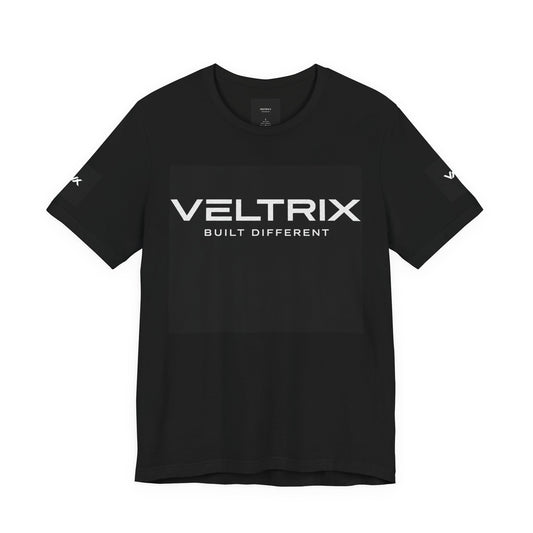 Veltrix 'Built Different' Fitness Tee — Train Harder Athletic T-Shirt