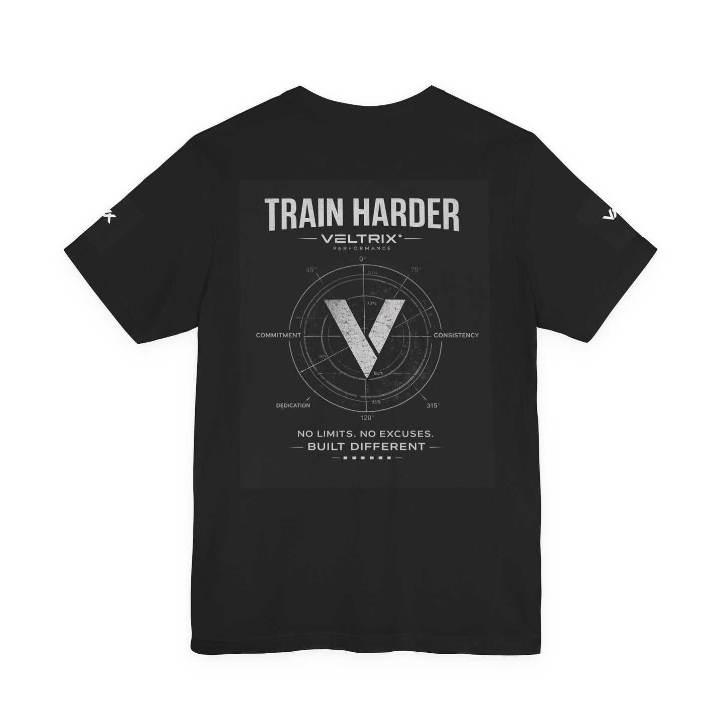 Veltrix 'Built Different' Fitness Tee — Train Harder Athletic T-Shirt