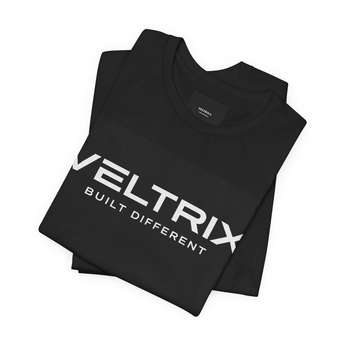 Veltrix 'Built Different' Fitness Tee — Train Harder Athletic T-Shirt